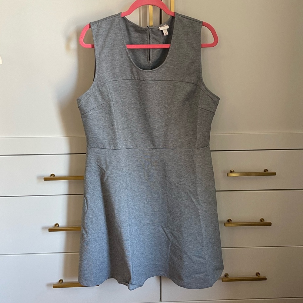 Sleeveless Grey A-Line Dress